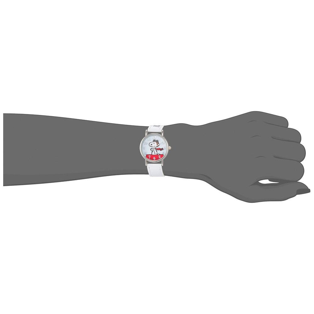 ALIAS Snoopy Analog Waterproof Leather Band Wristwatch WW18101SN Ladies White