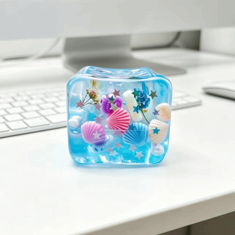 Slow Rising Blue Ocean Ice Cube Stress Balls Slow Rebound Sensory Fidget Toy Social Activities