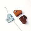 5/10Pcs Heart-Shaped Faux Leather Headphone Cable Winder, Data Cable Organizer, Cable Management Clip, Heart-Shaped Cable Winder