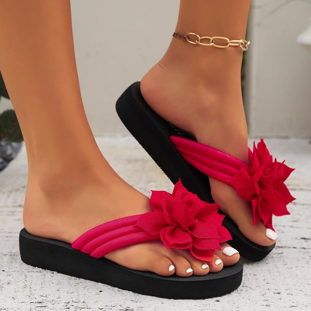 Fingered Flip Flops, Women's, Plus Size, Floral, Flat Bottomed Slippers, Sandals, Summer New Styles, Couple Sandals