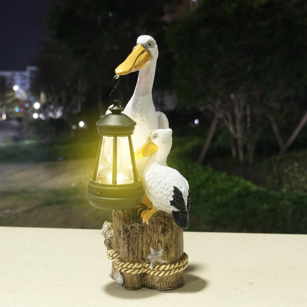JYL TS/080,Resin Cute Pelican Seagull Pendant Light Solar Outdoor Light Statue for Home Villa Decor