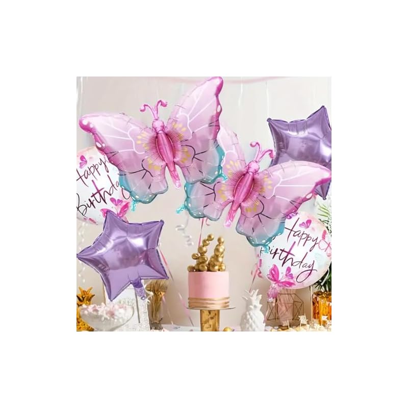 Glossy Balloon Birthday Decorations (Butterfly Set)