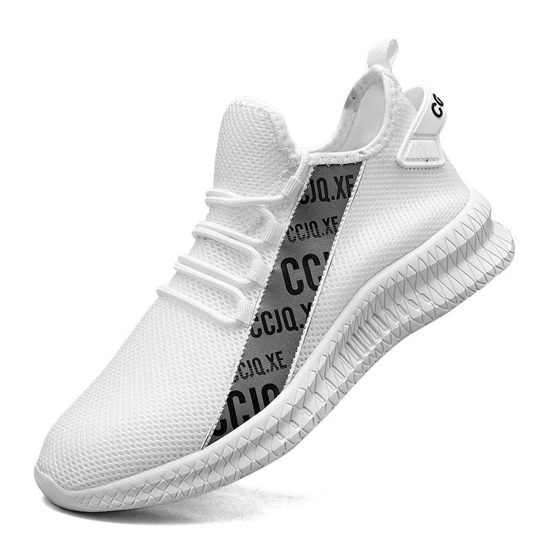 High quality ultra-light new sports shoes men's casual breathable fly-woven running shoes large size cold sticky mesh men's shoes