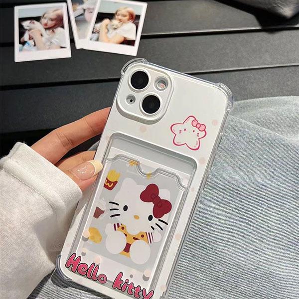 

KT Cat Card Holder for Apple 15 Pro Max/14/13P - Cartoon Style iPhone 14 Pro Max