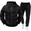 Men's Plus Size Casual Loose Zipper Hoodie Cardigan Sweatshirt Sports Set