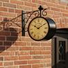 Orologio Bicolore Stile Victoria London Railway Decorazione Murale Industriale Rustica Regalo