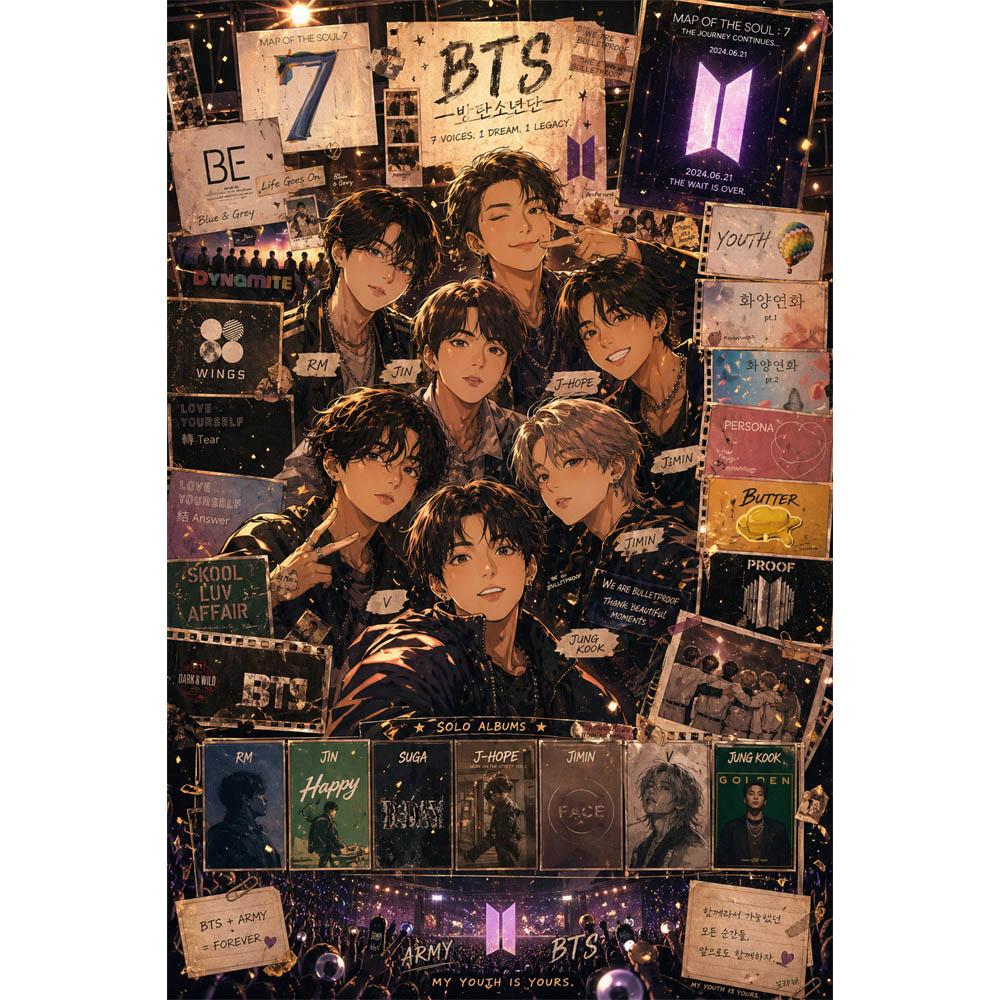 DIY Diamond Painting Kit Korean Boy Group BTS Series Full Drill Diamond Embroidery Art,Mosaic Cross Stitch Home Decor