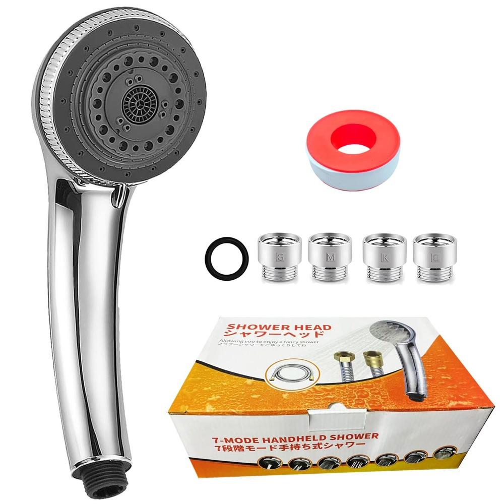 Chenyang Small Store Shower Head [With Adapter] 1/2 INCH Adapter, 7 Levels of Water Flow, Ultra Fine Lightweight, Easy to Install