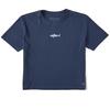 Het leven is goed.. Dames Clean Shark Korte Mouw Crusher Boxy T-shirt, Donkerste Blauw