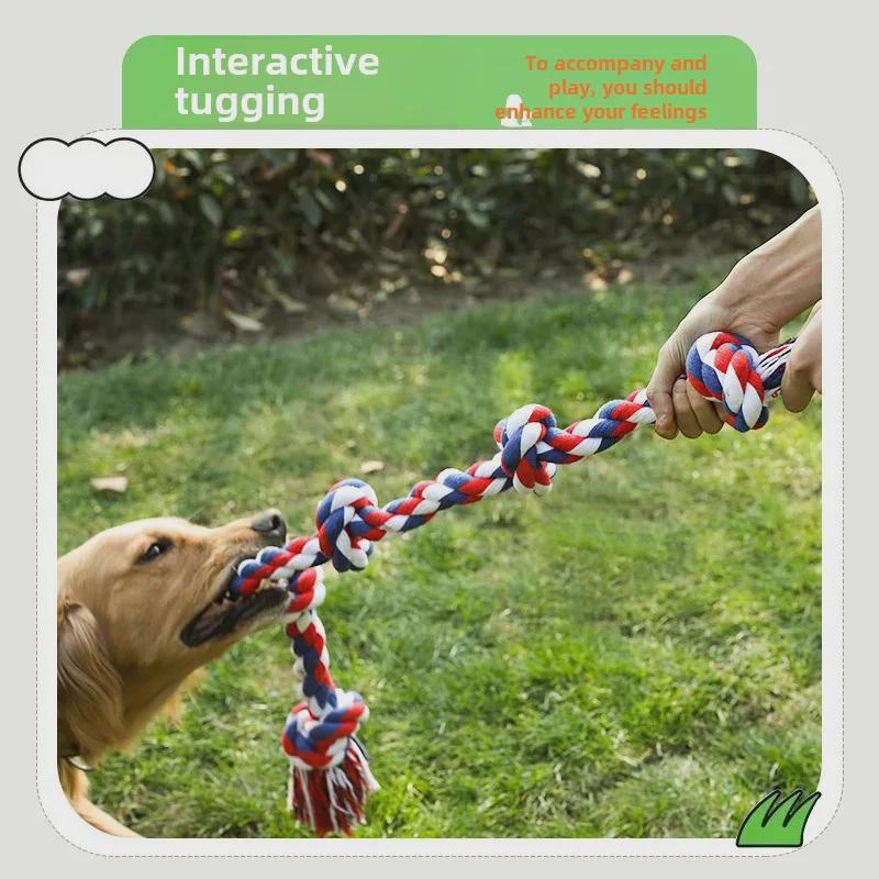 Durable Five-Knot Cotton Rope Chew Toy for Large Dogs