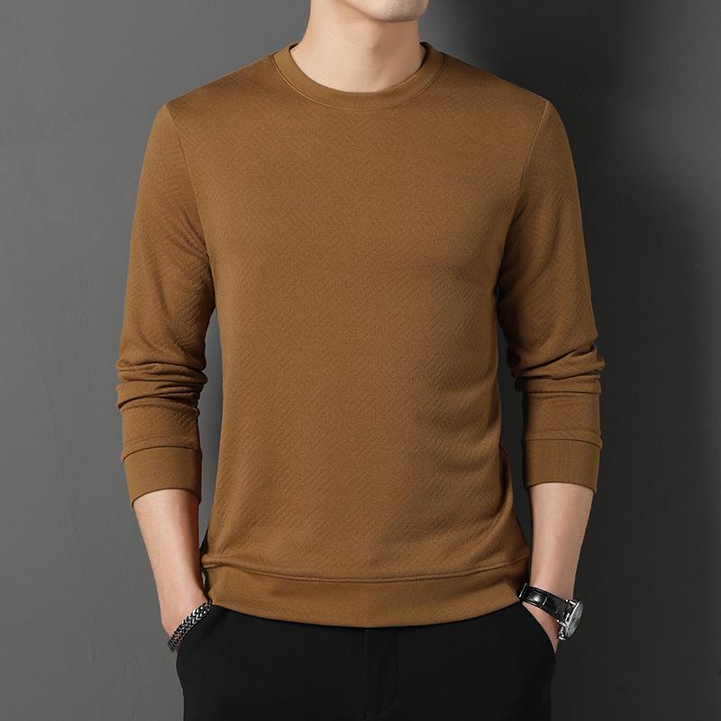 New Sweatshirt Men's Casual Solid Color Round Neck Spring New Trendy Fashion Youth T-shirt