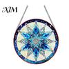 Durable Acrylic Holiday Signage Christmas 2D Hanging Ornaments, Stained Glass Style Snowman Santa Snowflake Colorful Window Decorations Hanger
