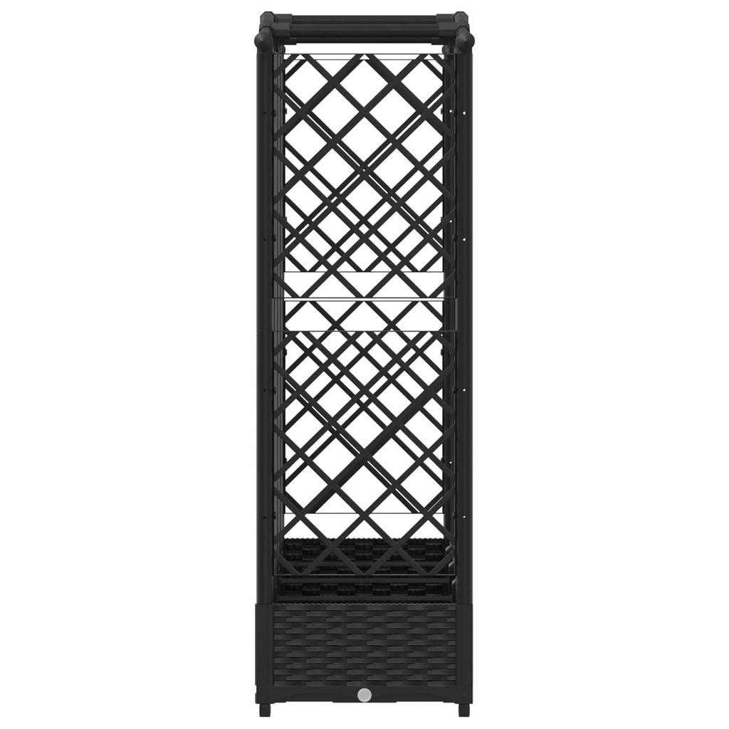 Elevated Planter with Trellis and Hanging Roof Black 203.5 X 40 X 125 Cm PP