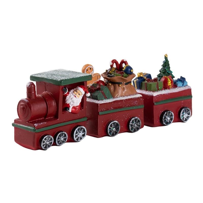 

Santa Figure Winter Christmas Train Display Resin Artwork Delicate Winter Highlight Ideal For Shelf Presentation 1
