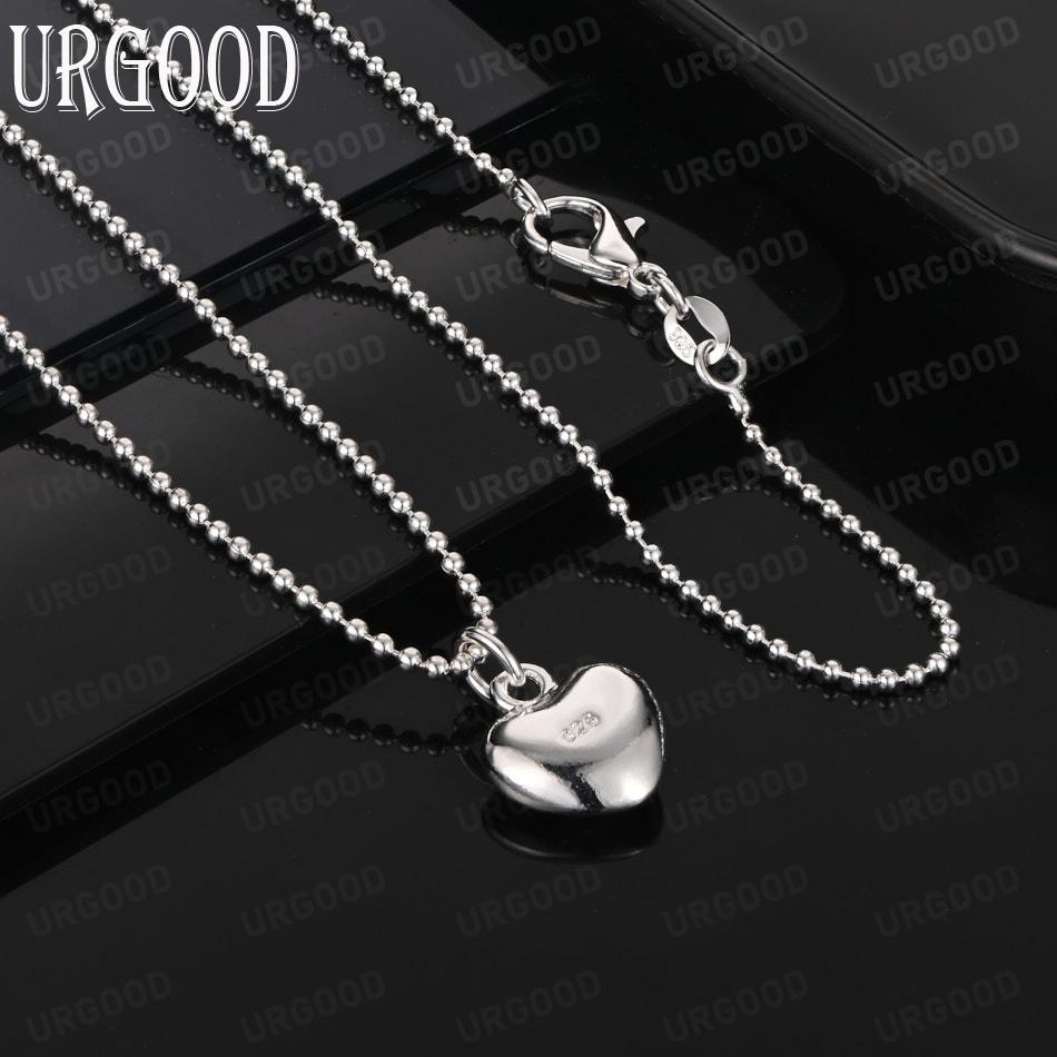 925 Sterling Silver Fashion Heart-Shaped Pendant Necklace - Exquisite Wedding Jewelry