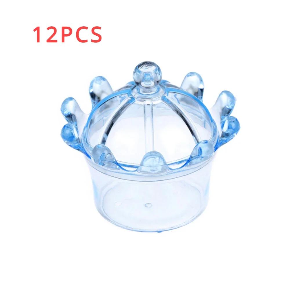 12pcs/lot Transparent Plastic Candy Boxes Crown Shape Church Shape Large Capacity Party Supplies Festival Supplies