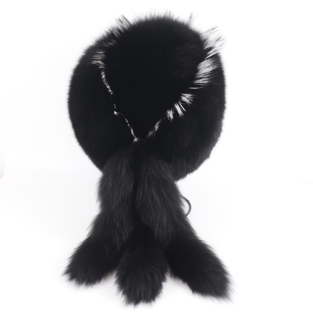 New winter fox fur hat Women genuine fur bomber hat Luxury fashion warm hat thickened outdoor genuine fox fur caps