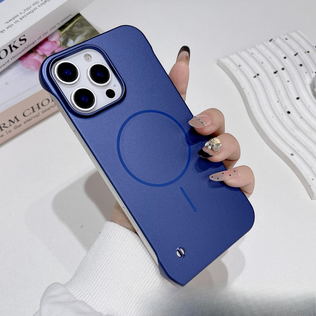 IPhone16 Borderless Thin-ring Magnetic Phone Case, Suitable for Apple 15 Matte Skin-friendly Ultra-thin PC Protective Case 13