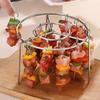 24Pcs Air Fryer Kebab Rack Food Grade Stainless Steel Air Fryer Skewer Stand Enhanced Airflow Design Vertical Grill Holder