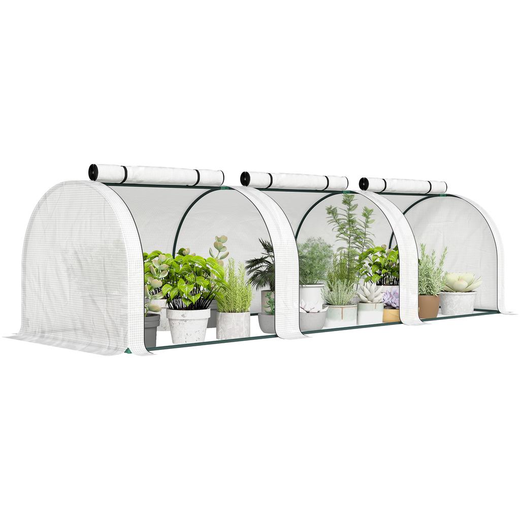 295 x 100 cm Low Tunnel Greenhouse - White