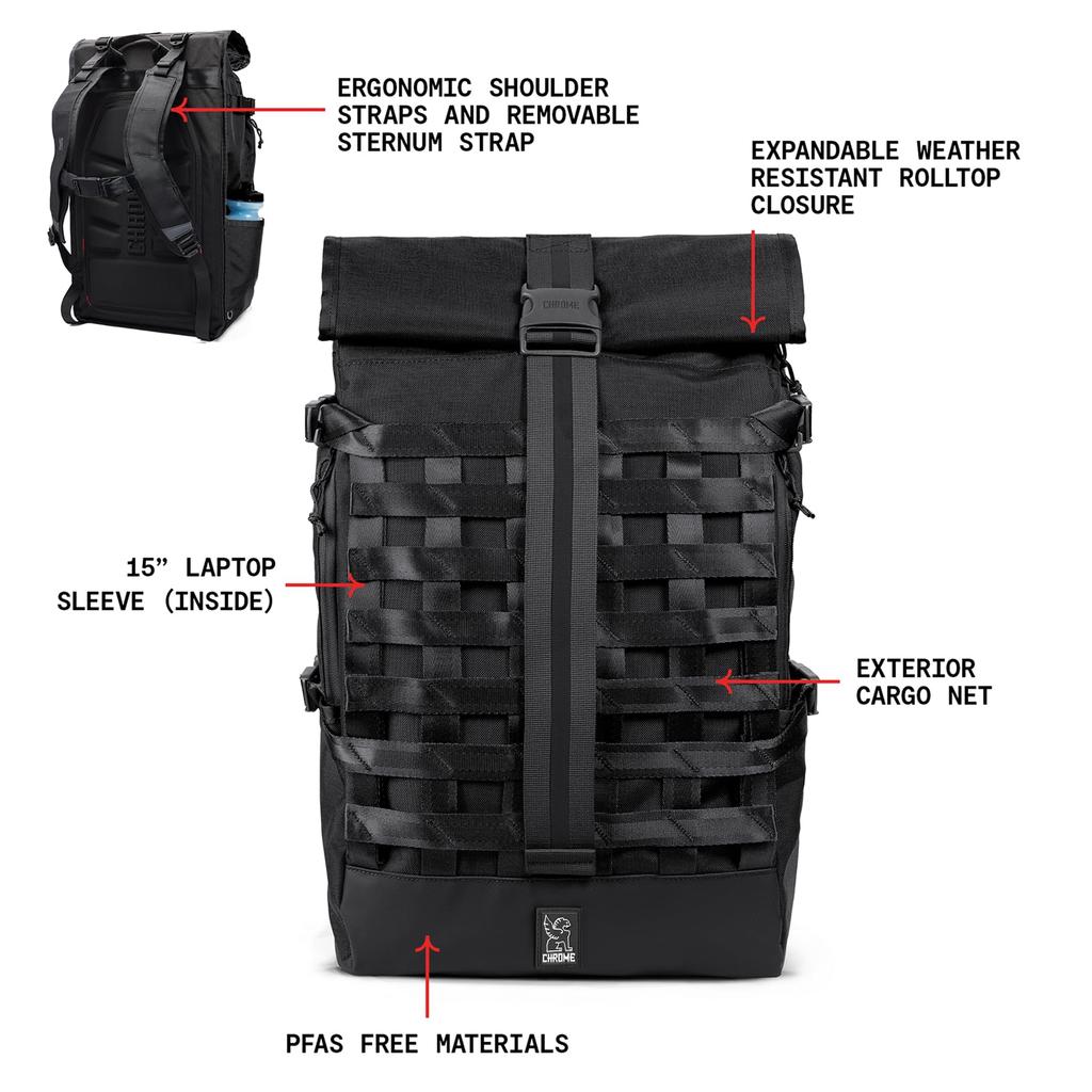 Backpack BARRAGE 34L PACK Black 34L Fully Waterproof [Chrome] (Current Model) BK_BLACK