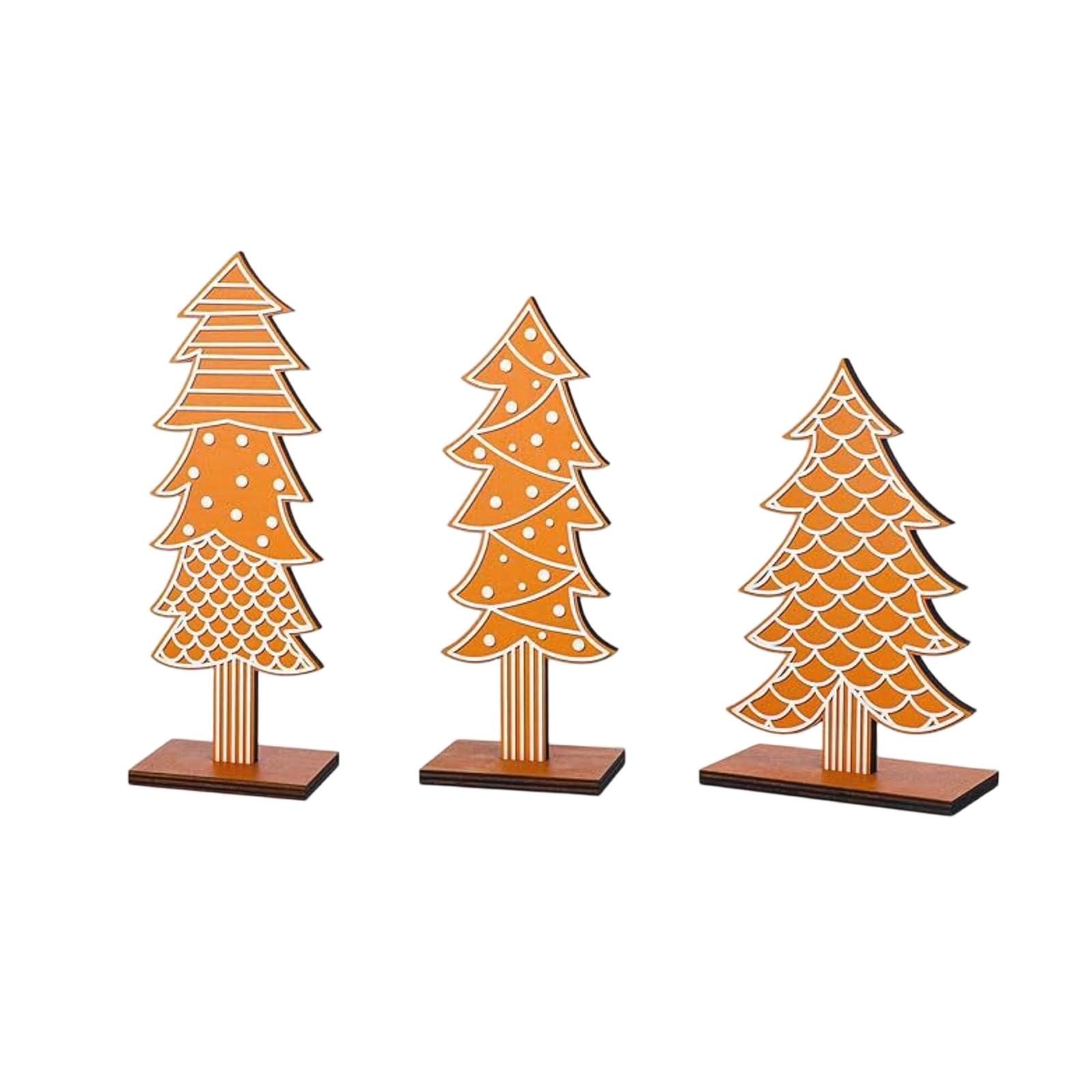 

1 упаковка 3 шт. Рождественские деревянные настольные украшения Буква Рождественская елка Сцена Реквизит для платья Украшения One Size жёлтый