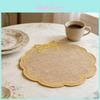 Elegant European Jute Placemats With Embroidered Butterfly Bow Design For Dining Room Decor