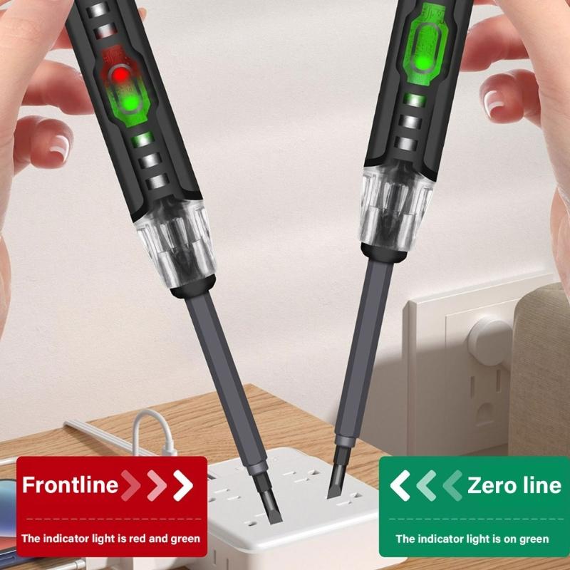 2 in 1 Voltage Tester Current Detector Screwdriver High Torque Magnetic Bit Nonslip Handle for Home and Professional Use