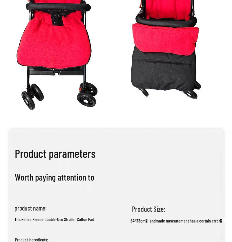 Winter Thickened Baby Stroller Footmuff & Cotton Pad Seat Cushion