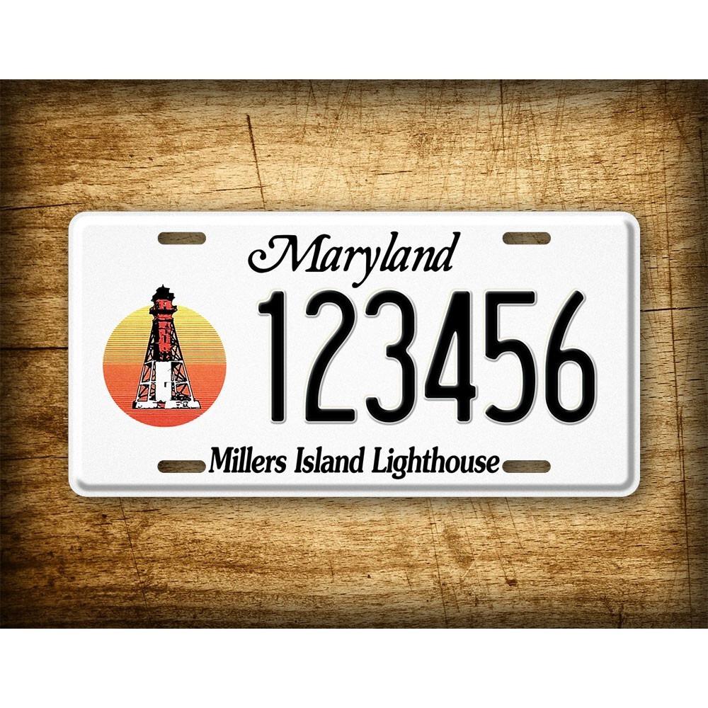 Personalized Maryland Millers Island License Plate 6x12 Inch Custom Text Auto Tag