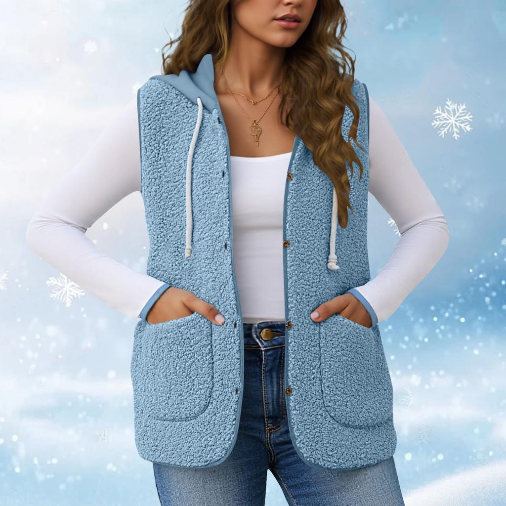 Women's Fashion Casual Loose Lamb Wool Female Short   Winter  Vest