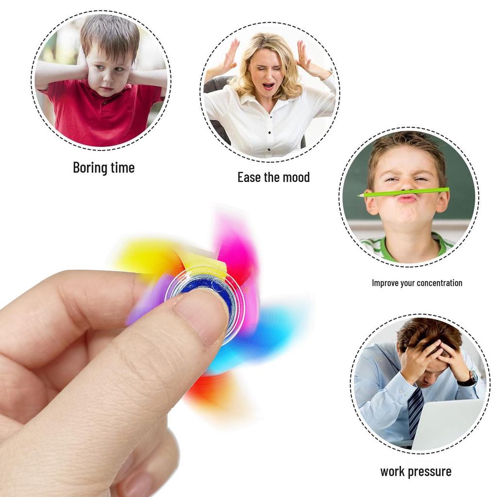 Colorful Acrylic Windmill Finger Gyroscope – Educational Toy for Kids