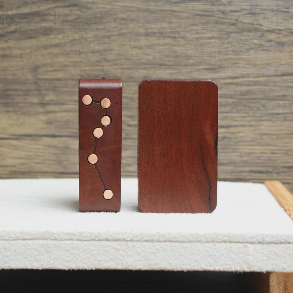 Lightning-Struck Jujube Wood Pendant with Six-Star and Seven-Star Crape Myrtle Design - Taoist Magic Tool