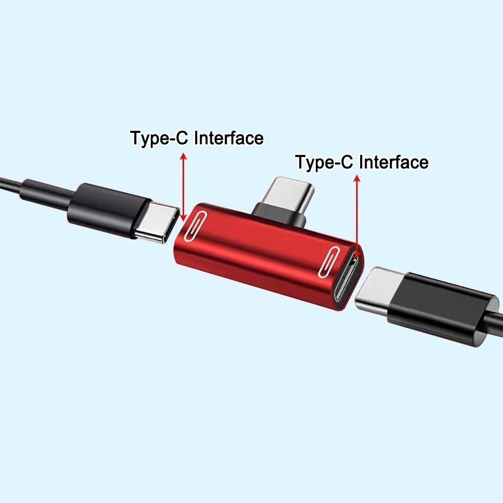 2 Pezzi Convertitore Splitter da Maschio Tipo C a Doppia Femmina Tipo C Accessori per Telefono