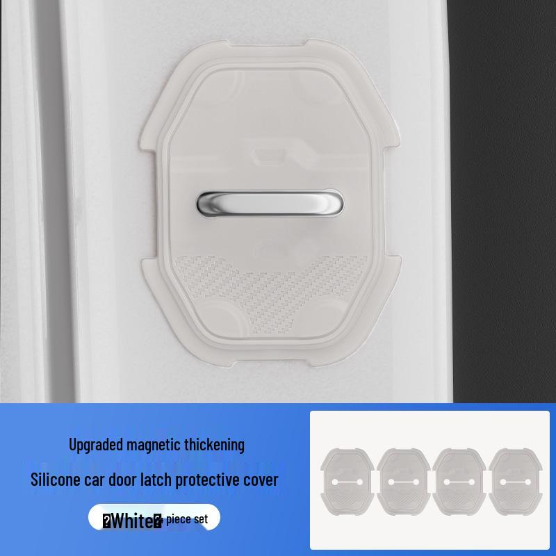 Car Door Lock Silicone Protector: Noise Reduction, Shock Absorption, Anti-Collision Pad for Safe Door Closing