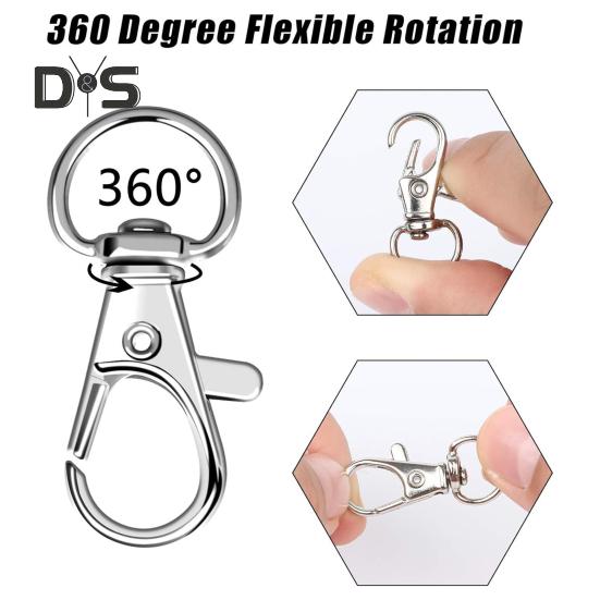 100Pcs/Set Key Chains Metal Lobster Claw Clasp with Key Rings Dog Collars Backpacks DIY Keychain Accessories