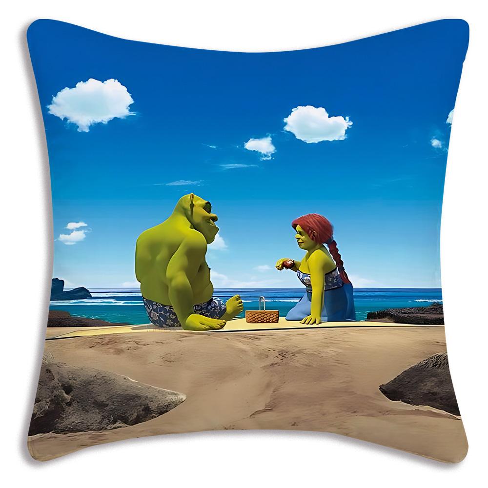 Federe per Cuscino Divertenti Shrek Film Fantasy Cartone Animato Divano Decorativo Casa Stampa Double-Sided Corto Peluche Cuscino Carino