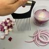 Stainless Steel Onion Cutter Holder Food Slicers Assistant Tomato Onion Slicer Holder Vegetables Cutting Fork Kitchen Gadgets