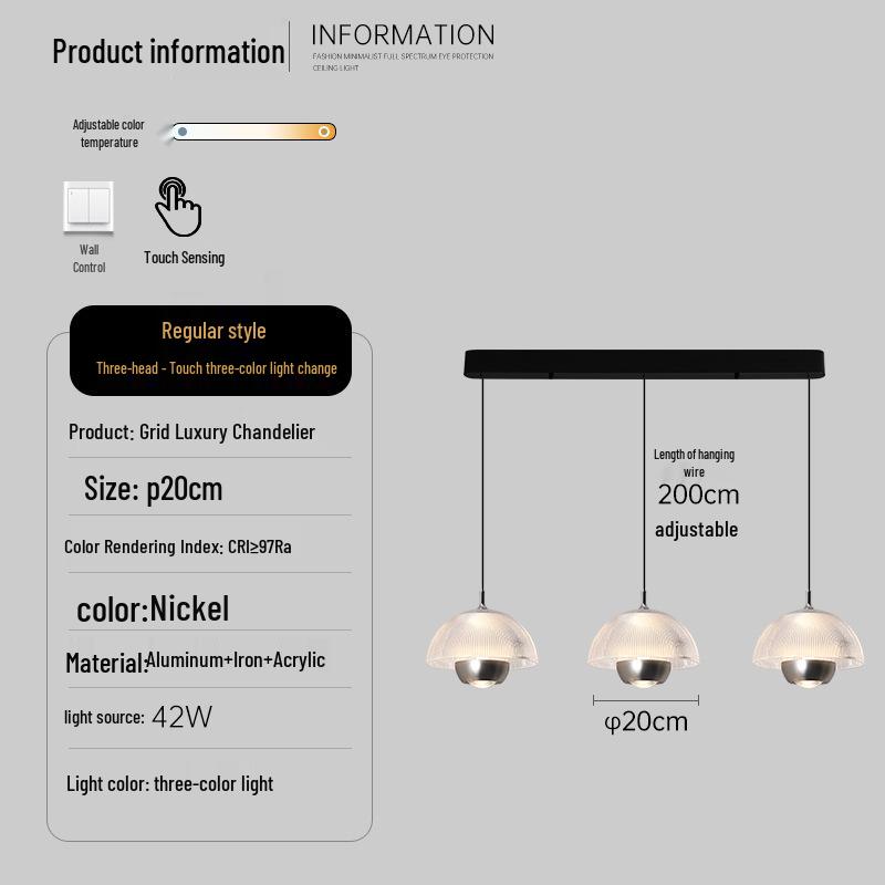 Minimalist Italian Three-Head Chandelier - Luxury Flower Bud Dining Table Light