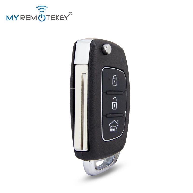 MYREMOTEKEY FCC ID RKE-4F08 Flip Remote Key Shell for Hyundai Santa Fe Accent 3 Button