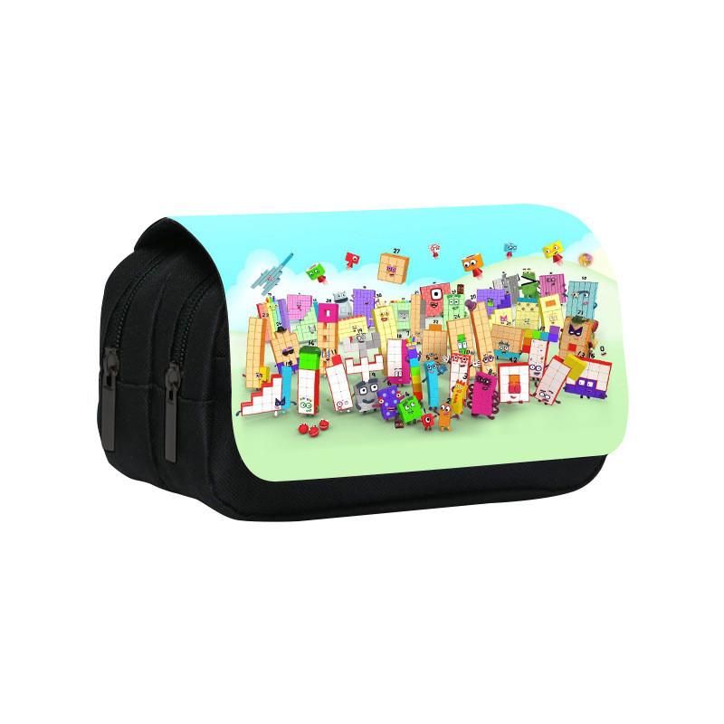 Double Numberblocks Layer Pencil Bag With Spacious Design For Classroom Use