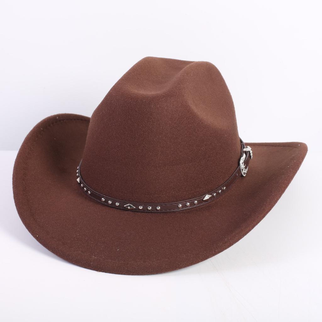 Popular European and American fashion OL style one-word cowboy hat men's and women's high-end top hat jazz hat felt hat