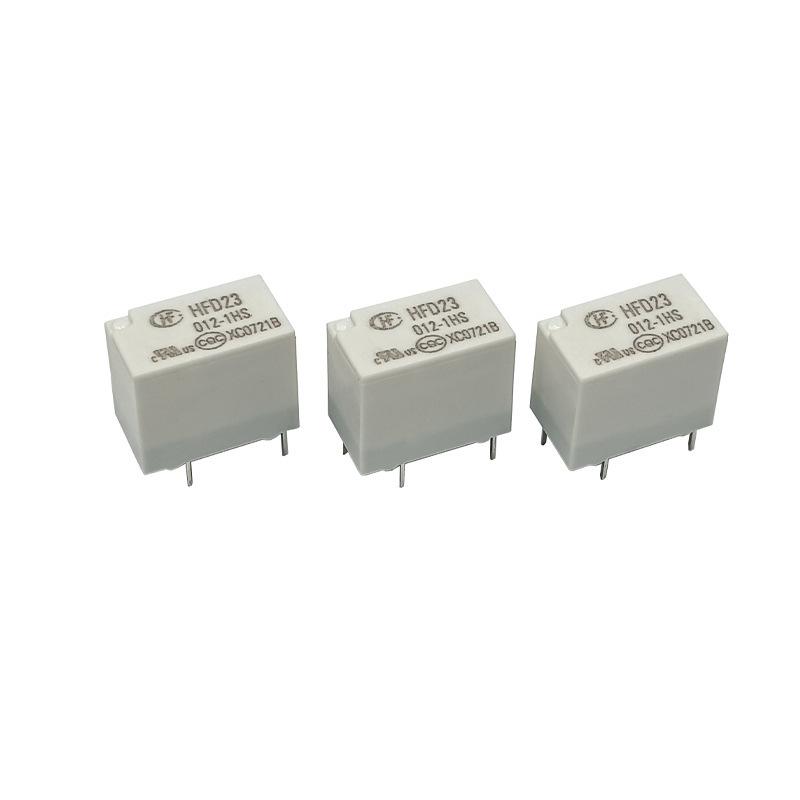 

Hongfa Signal Relay HFD23-1HS: 1 Normally Open Group, 5 Pins, 4A 012-1HS