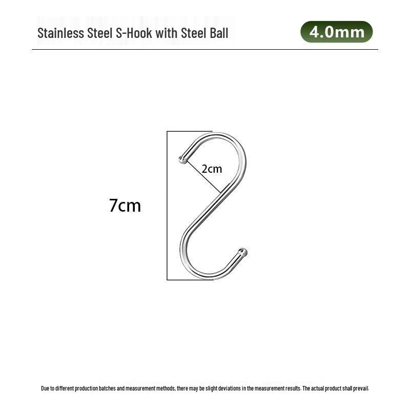 Gurede Stainless Steel S-Hooks with Steel Ball Head