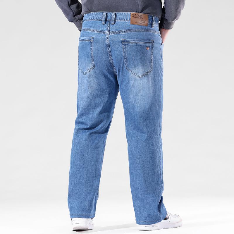 Men's Plus Size Straight-Leg Jeans New Arrival Casual Trousers High-Waisted, High-Stretch Dad-Style Long Trousers