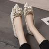 Fashion 2025 New Shallow Mouth Shoes Autumn Women's Moccasins Casual Female Sneakers Pearl Decorateion Flats Modis Low Heels Pointed