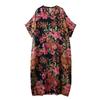 DIMANAF 2025 Sommer Übergröße Kleid Damen Freizeitkleid Locker Basic Floral Lang Maxi Vintage Leinenkleid
