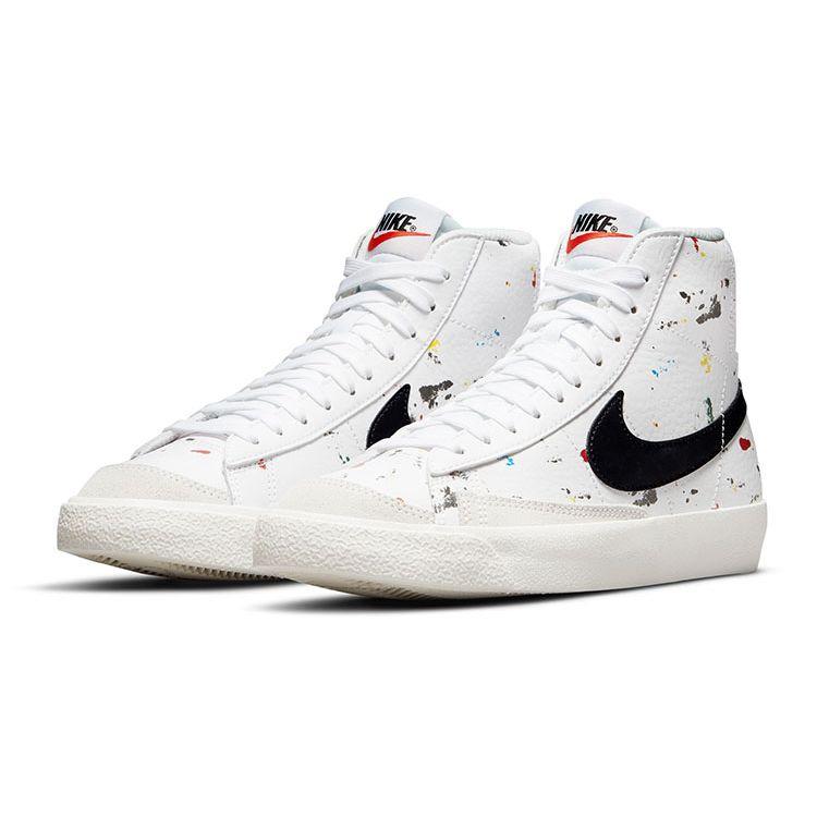 Nike Blazer Mid 77 GS Stříkající barva Dětské tenisky Bílá Plachetnicová Černá DJ2618-100
