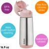 Insulated drink bottle with one push upper rack dishwasher safe genuine steel b.box straw, cold/thermal, type, [b.box product] [Stainless bottle]