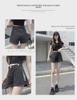 Summer 2021 High-Waist Korean Style Women's Denim Shorts with Side Zipper and Letter Design - Slim, Wide-Leg Hot Pants Trend.